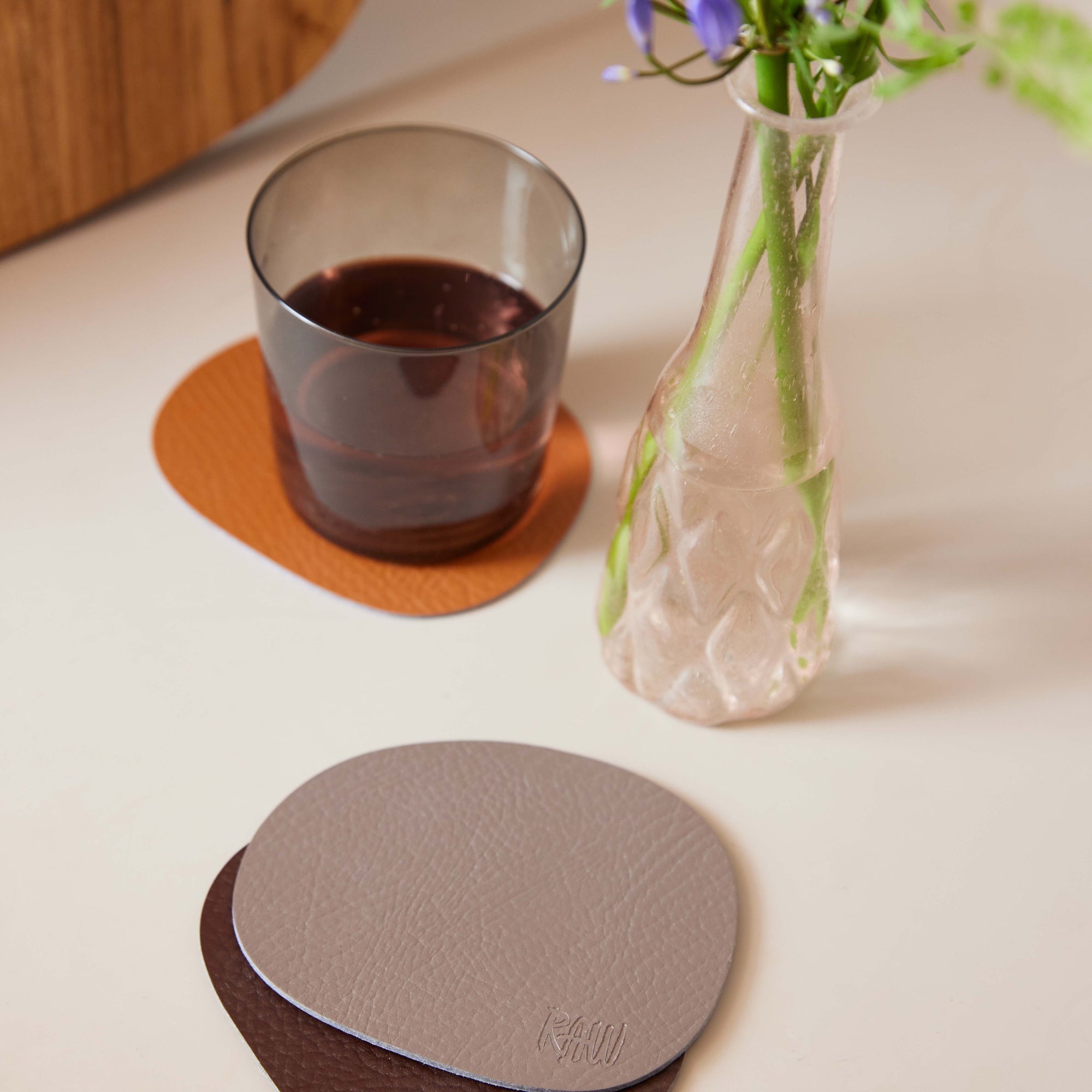 RAW Buffalo coasters 6 stk. | Cinnamon Brown